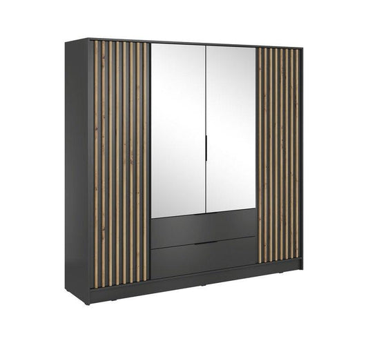 Skapis 4D NEKO ar spoguli 206/200/51 cm graffīts - N1 Home