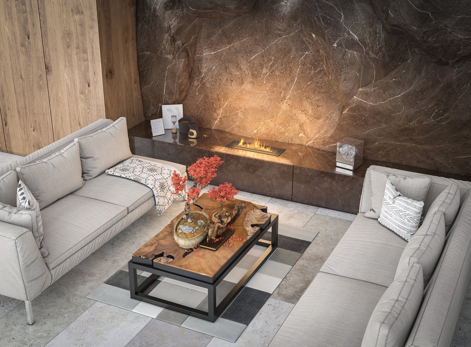 Biokamīns Inbo 600 60/20/5 cm melns - N1 Home