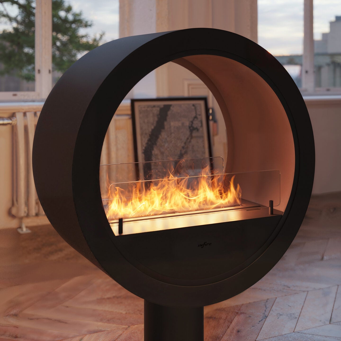 Biokamīns Incyrc stand 2side 218/70/35 cm melns - N1 Home