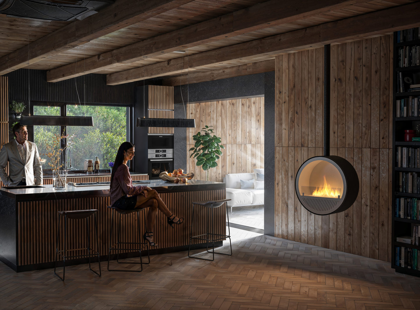 Biokamīns Incyrc Slim 72/30/220 cm melns - N1 Home