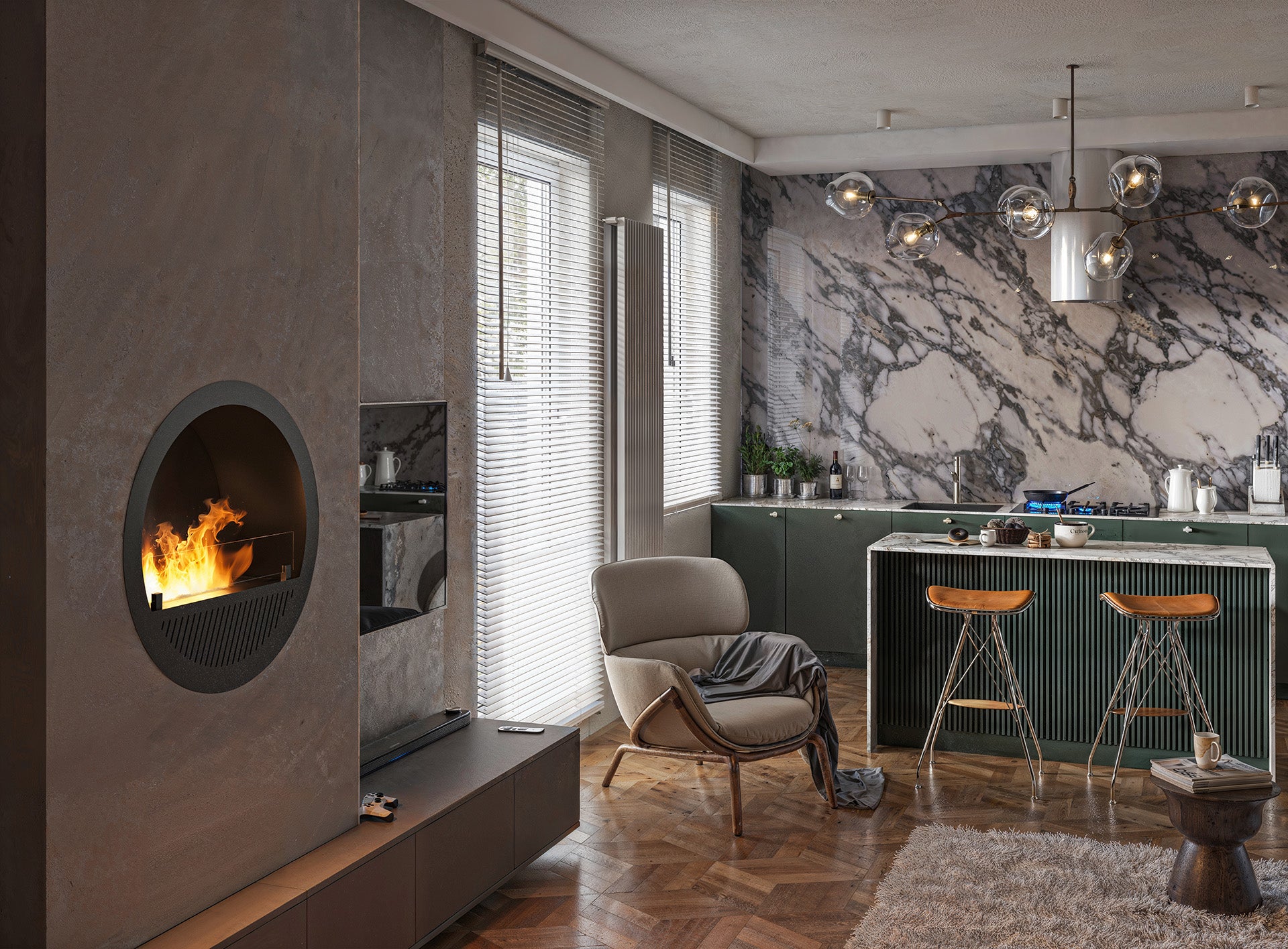 Biokamīns Incyrc Slim inside 73/30 cm melns - N1 Home