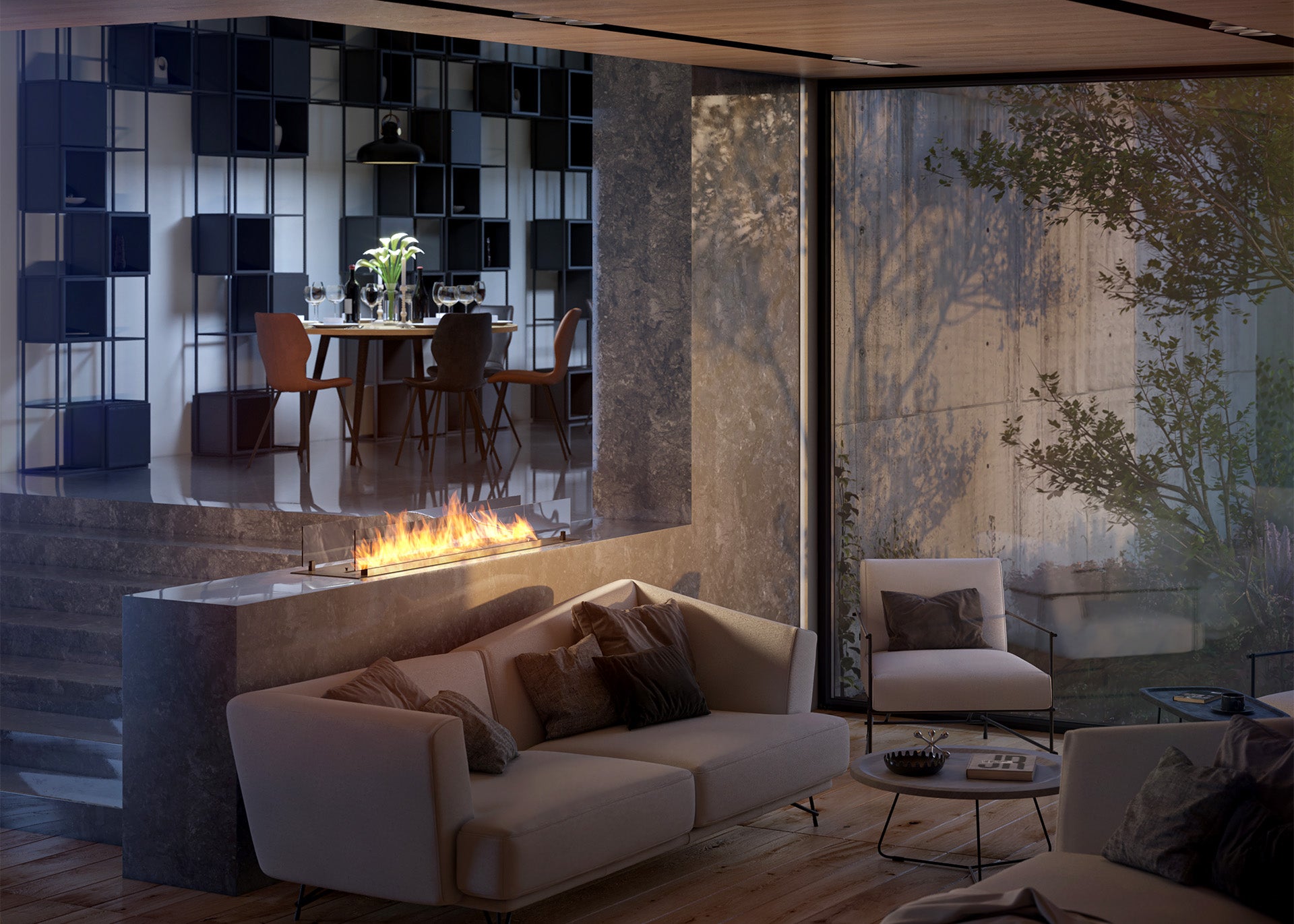 Biokamīns InseSlim 60;80;100;120;150;200/37/85 cm melns - N1 Home