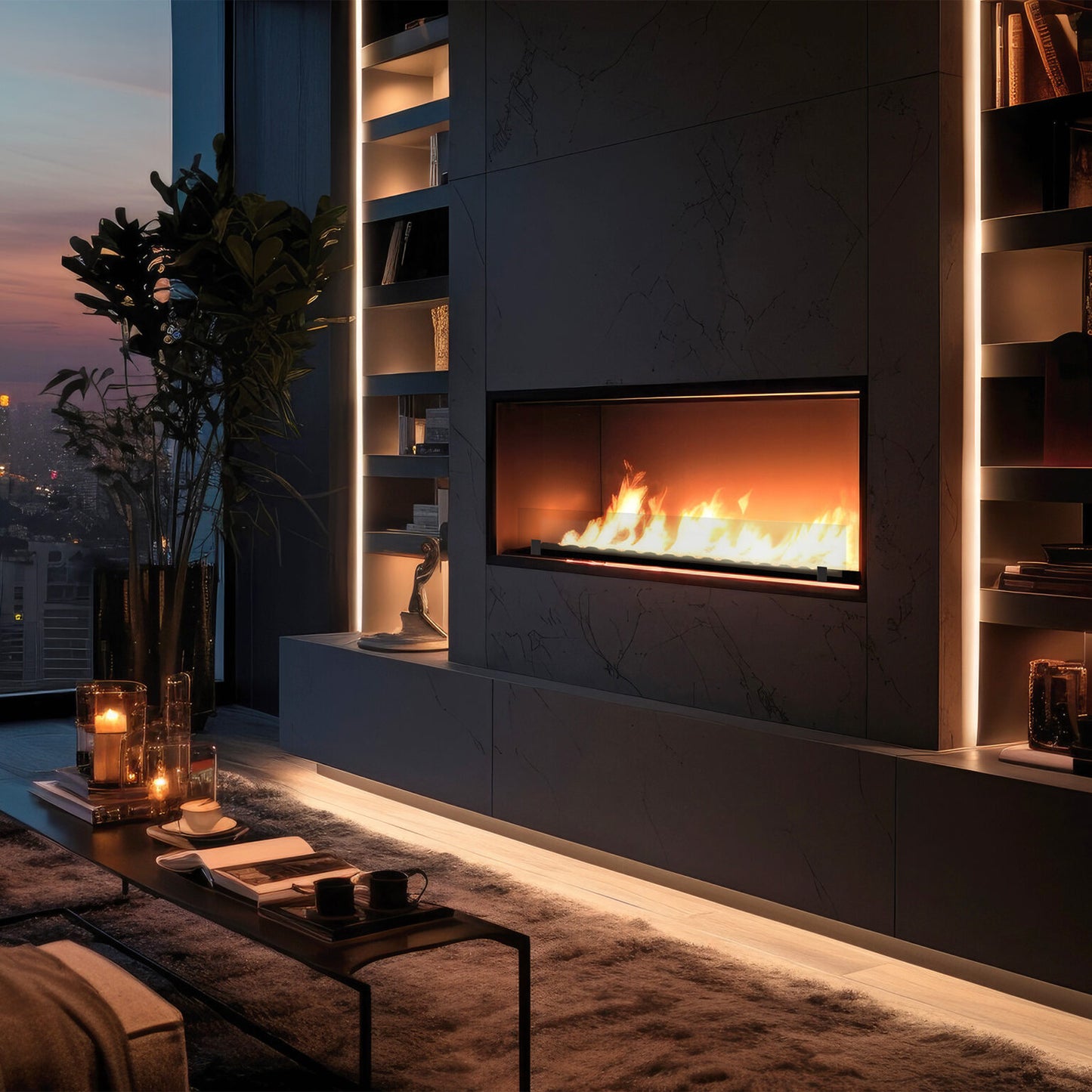 Biokamīns Slim inside Blan 84;104;124;154;204/59/25;30 cm melns - N1 Home