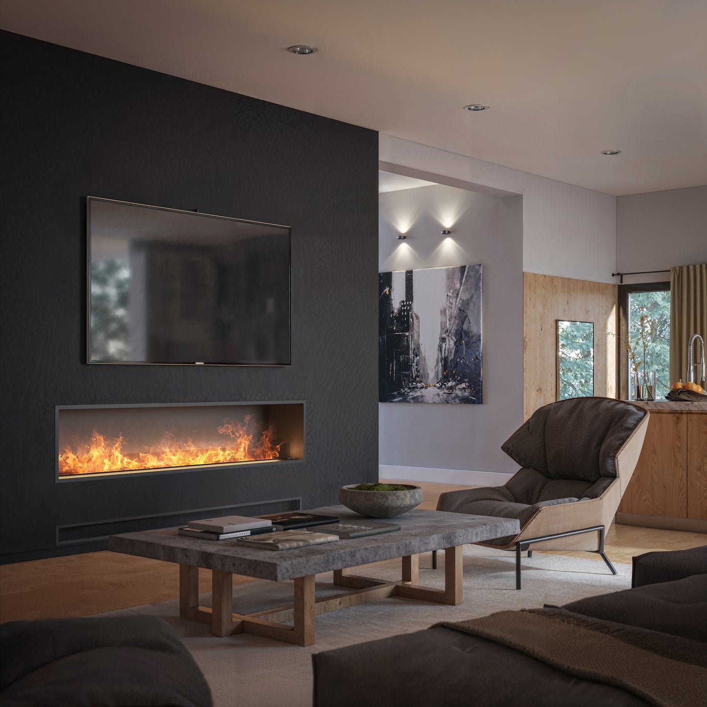 Elektriskais kamīns Invap inside 80/45/40 cm melns - N1 Home