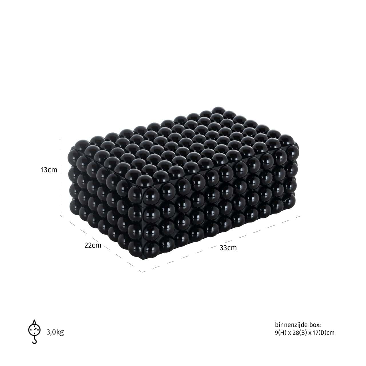 Uzglabāšanas kaste Batool Richmond Interiors 19/25/10; 22/33/13 cm melns