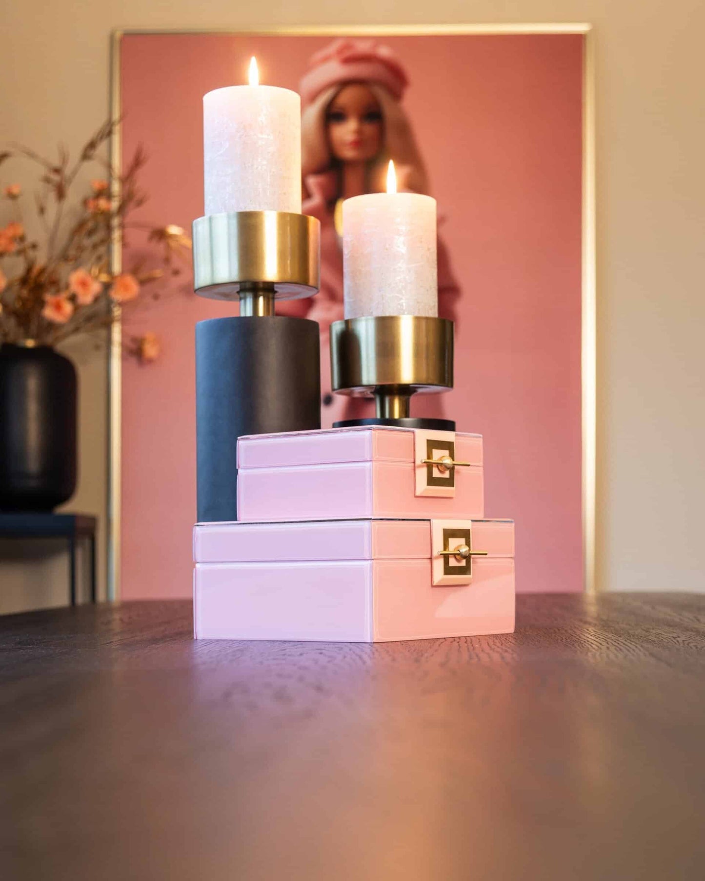 Uzglabāšanas kaste Bodine Richmond Interiors 17/17/8; 21.5/21.5/10.5 cm rozā