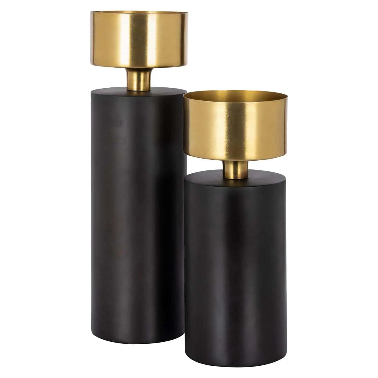 Svečturis Tess small Richmond Interiors 32,5/13,5/13,5 cm melns/zelts - N1 Home