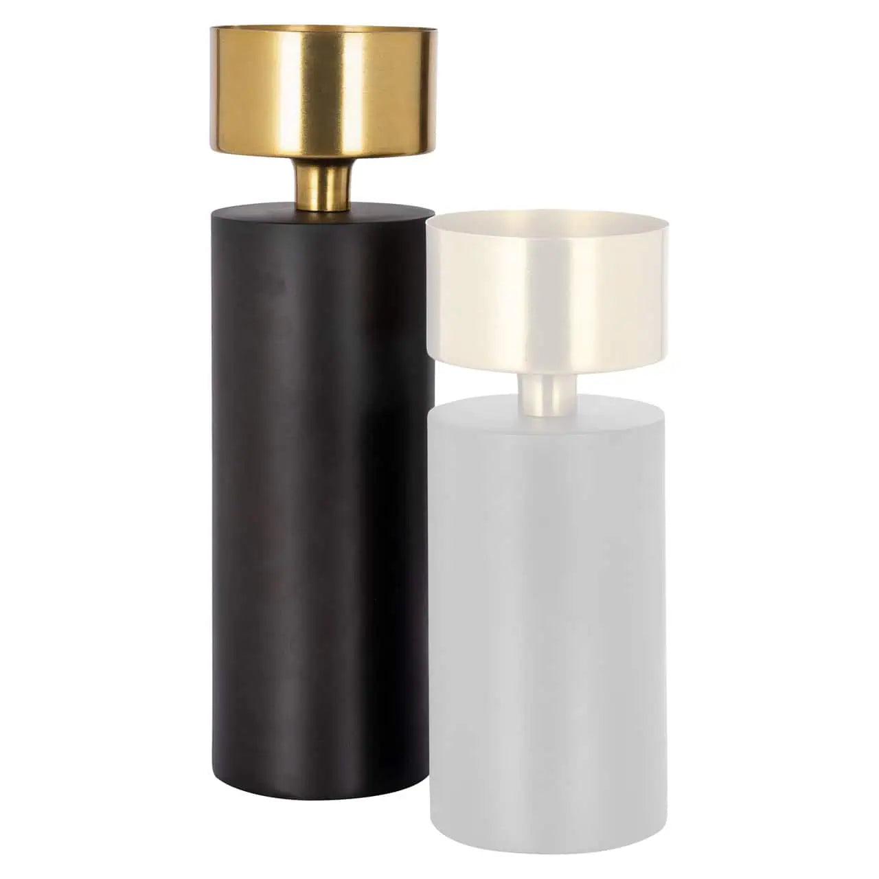 Svečturis Tess large Richmond Interiors 43/13,5/13,5 cm melns/zelts - N1 Home