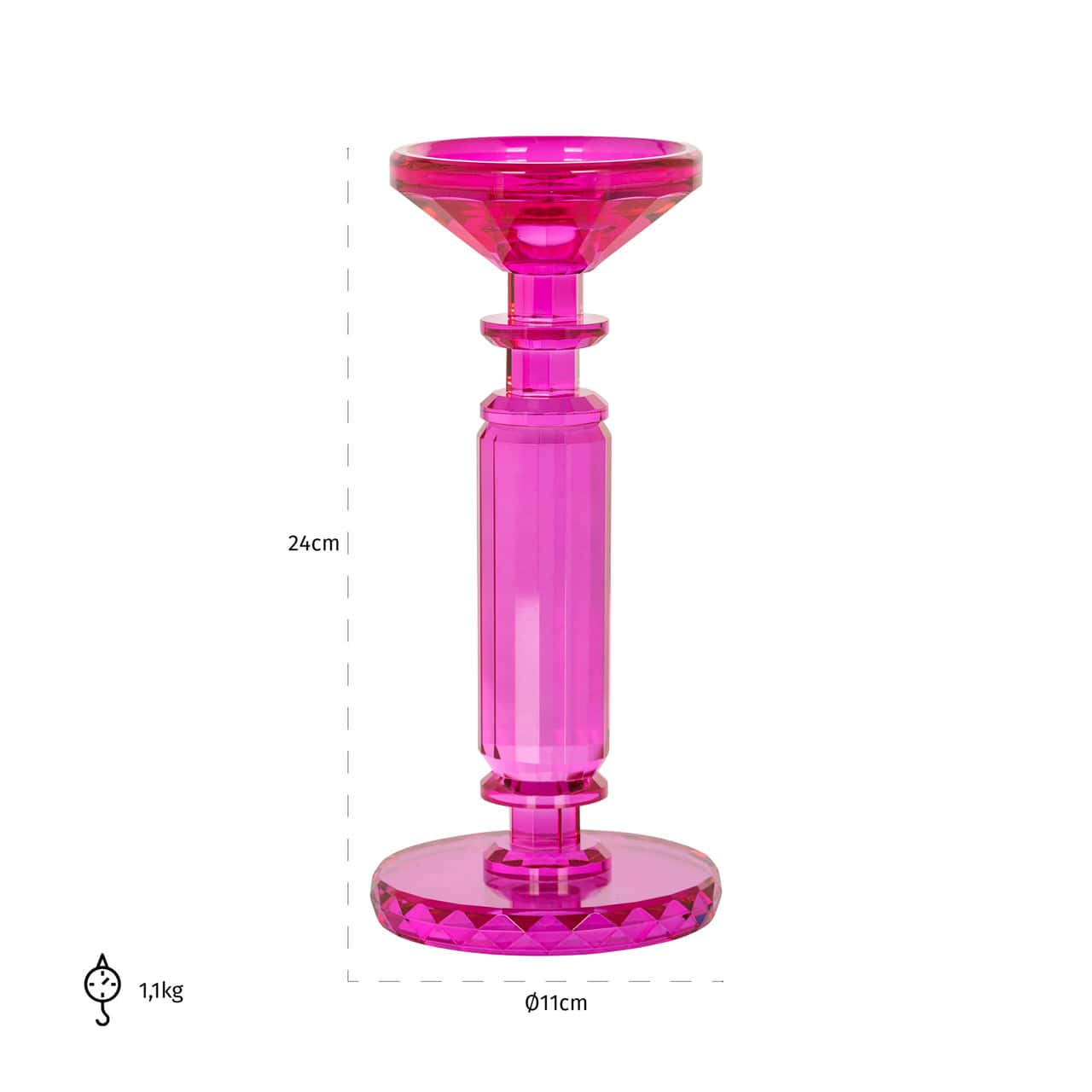 Svečturis Poppy Richmond Interiors 24/11/11 cm ultra rozā - N1 Home