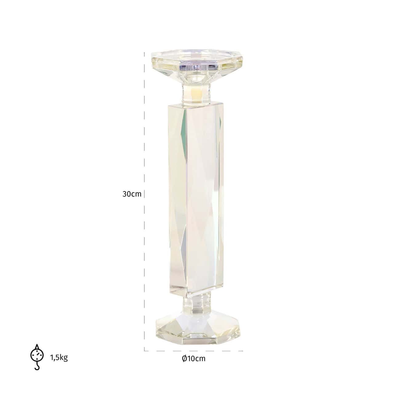 Svečturis Rainbow L Richmond Interiors 30/10/10 cm balts - N1 Home