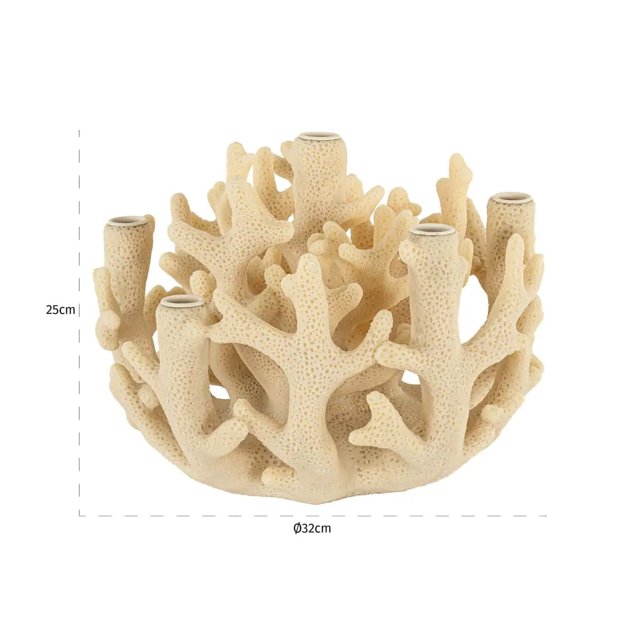 Svečturis Clarice white Richmond Interiors 24/33/33 cm krēms - N1 Home