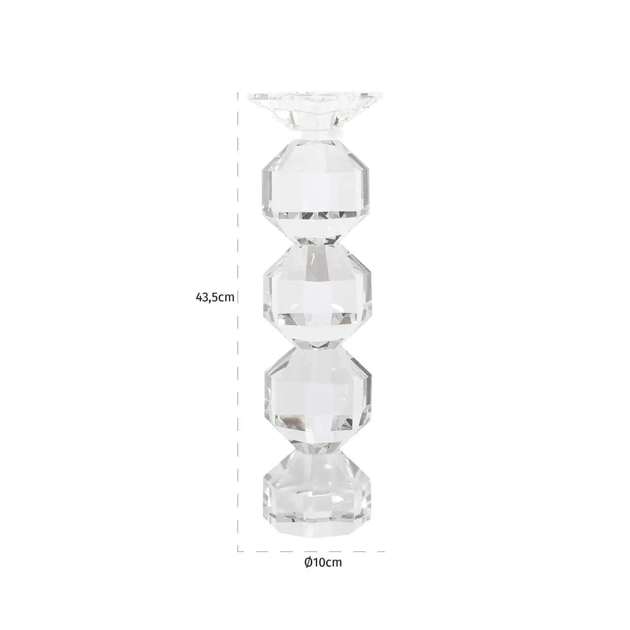 Svečturis Safia clear transparent large Richmond Interiors 43.5/10/10 cm stikls - N1 Home