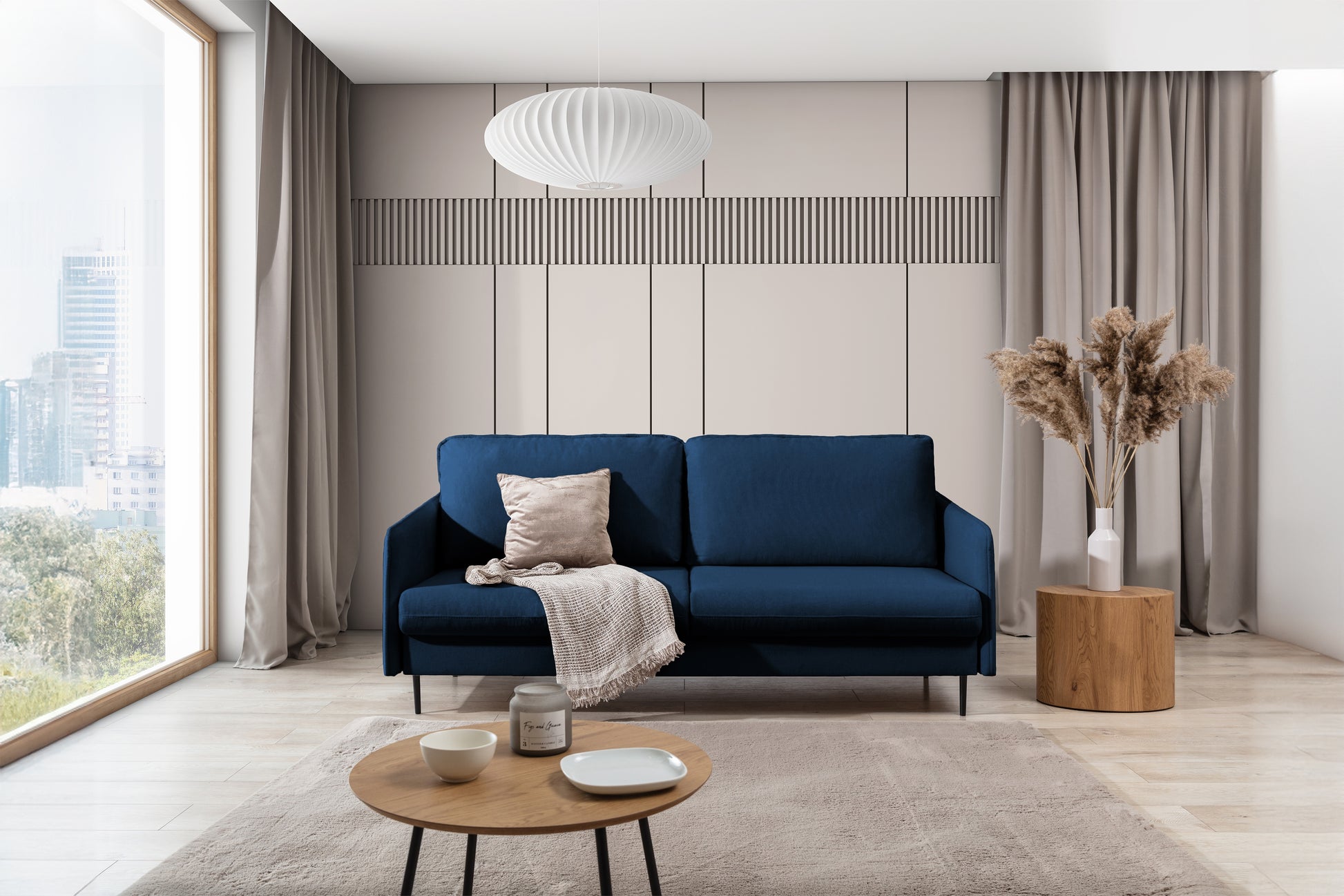 Dīvāns Tai 207/95/98 cm Velluto 11/melnas kājas - N1 Home