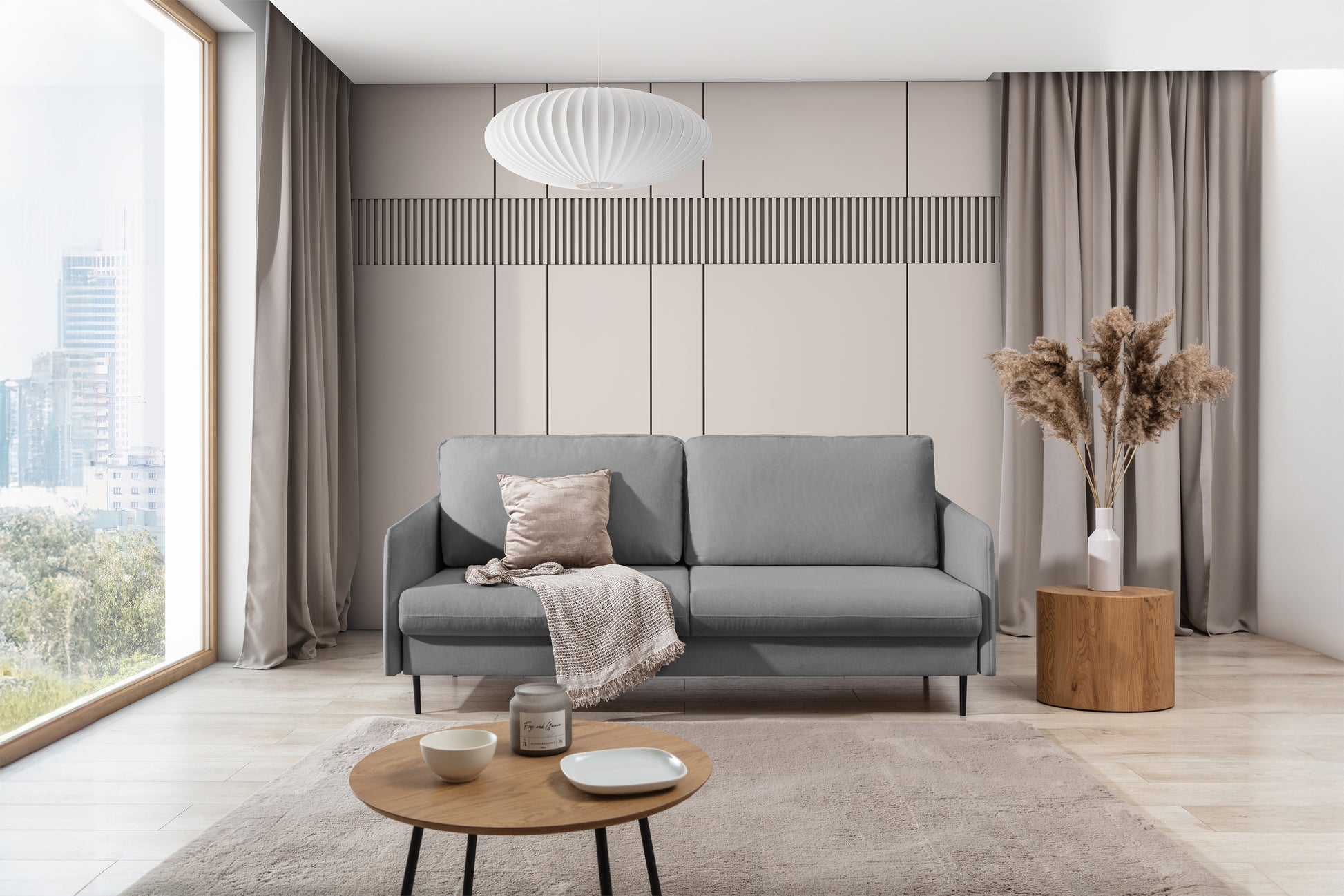 Dīvāns Tai 207/95/98 cm Velluto 15/melnas kājas - N1 Home