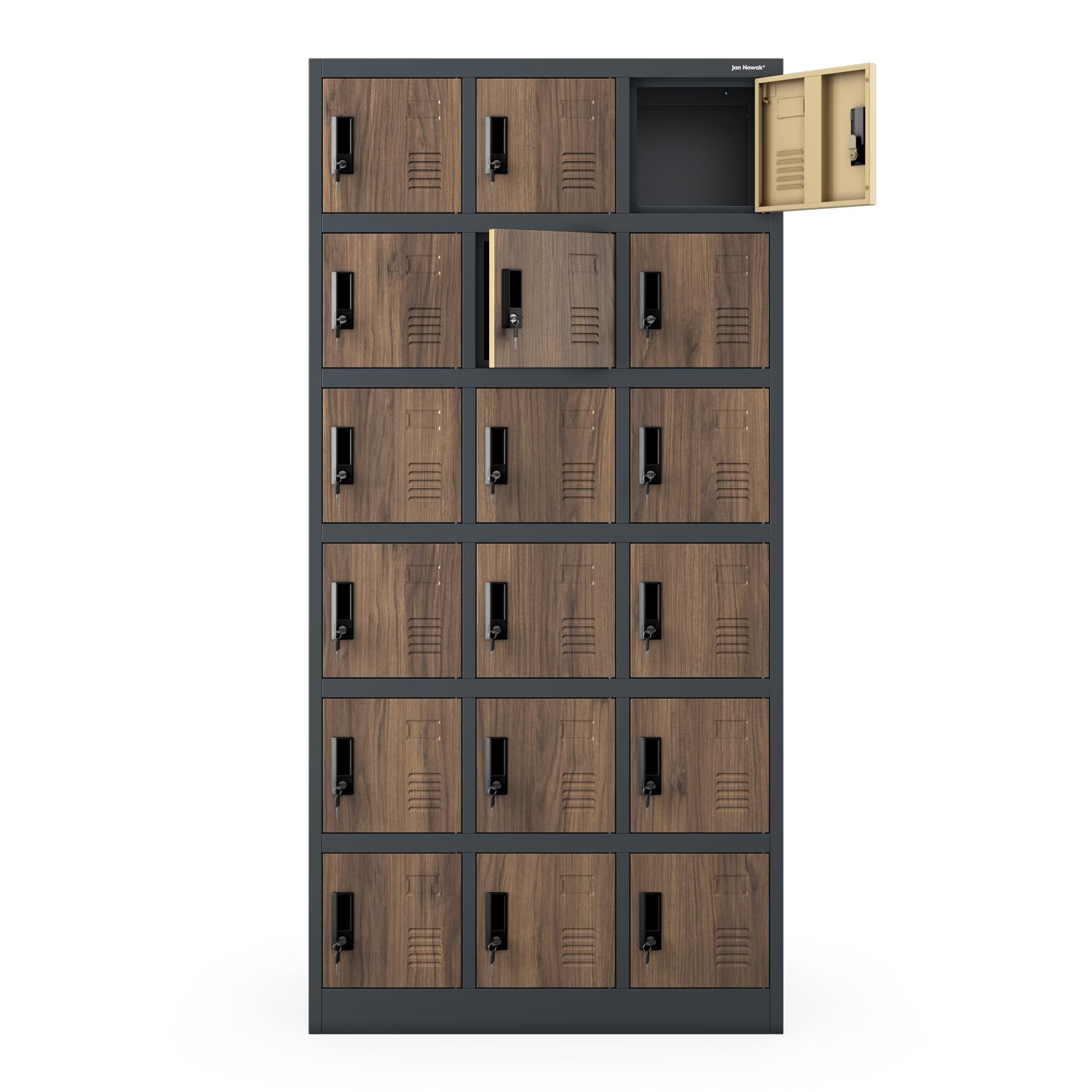 Metāla skapis Kar 185/90/40 cm antracīts/valrieksts - N1 Home