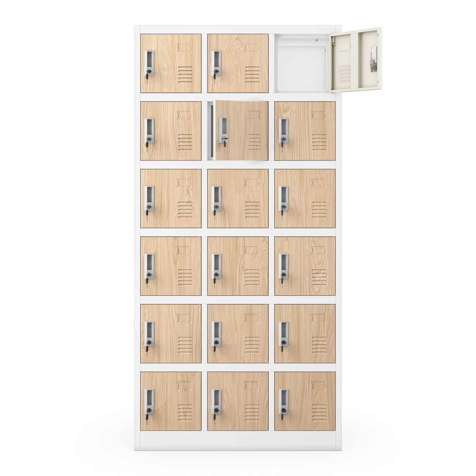 Metāla skapis Kar 185/90/40 cm balts/sonoma ozols - N1 Home