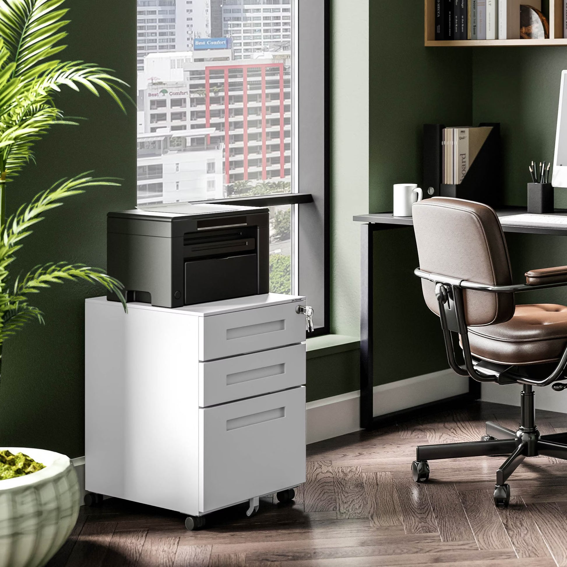 Konteiners zem rakstāmgalda Kates 39/60/50 cm balts - N1 Home