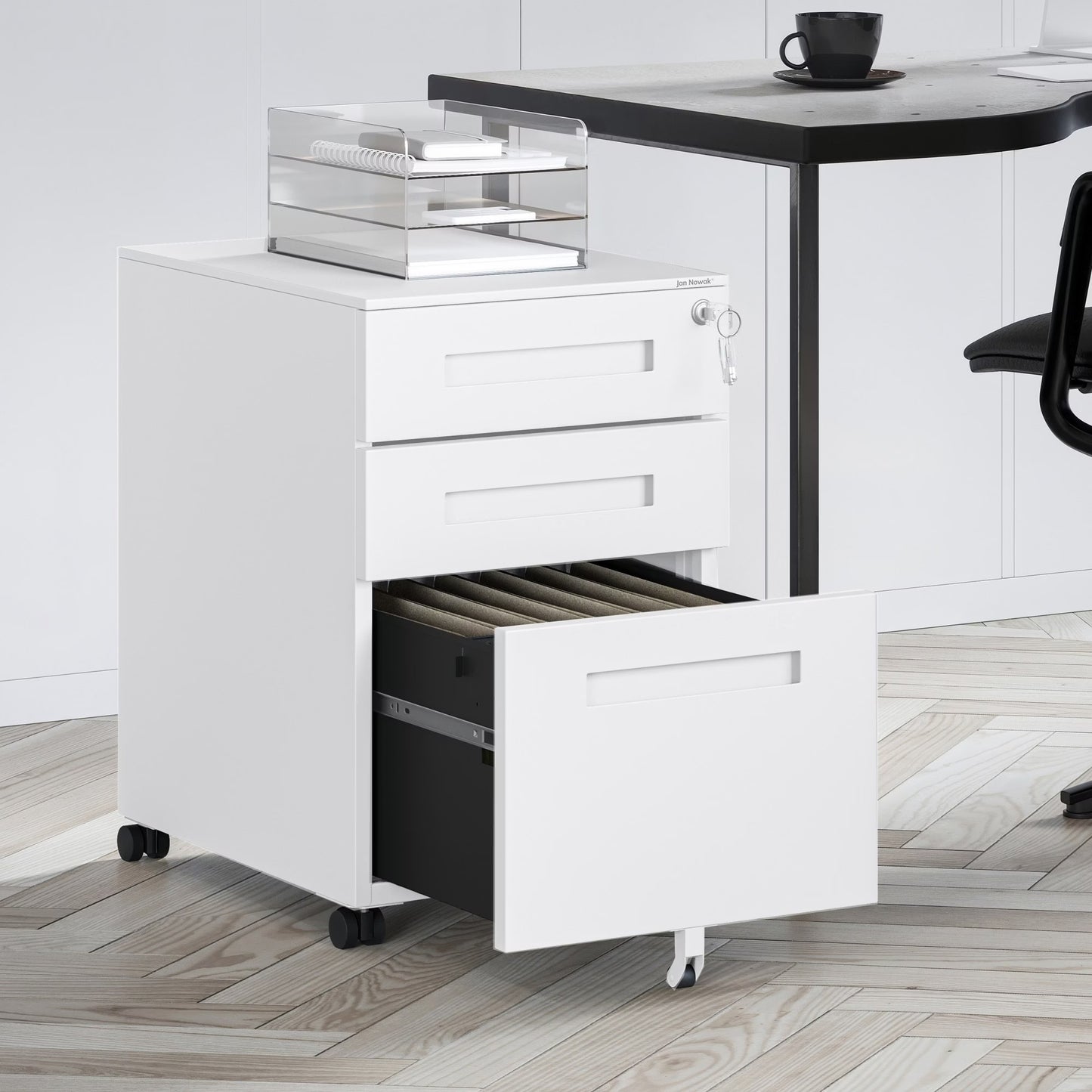 Konteiners zem rakstāmgalda Kates 39/60/50 cm balts - N1 Home