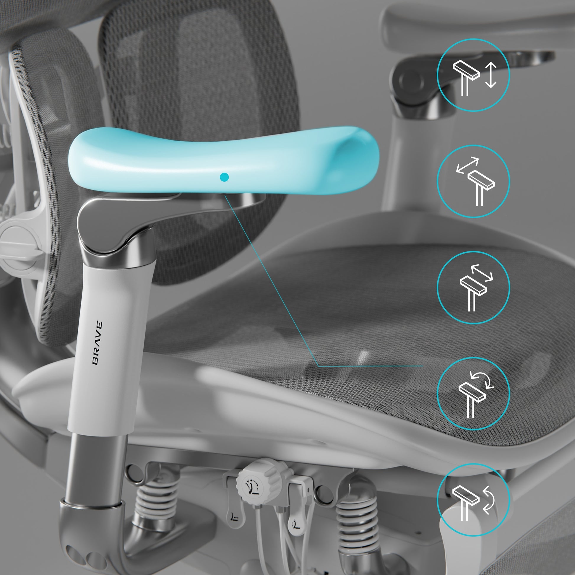 Krēsls V - Ki 126/70/70 cm pelēks - N1 Home