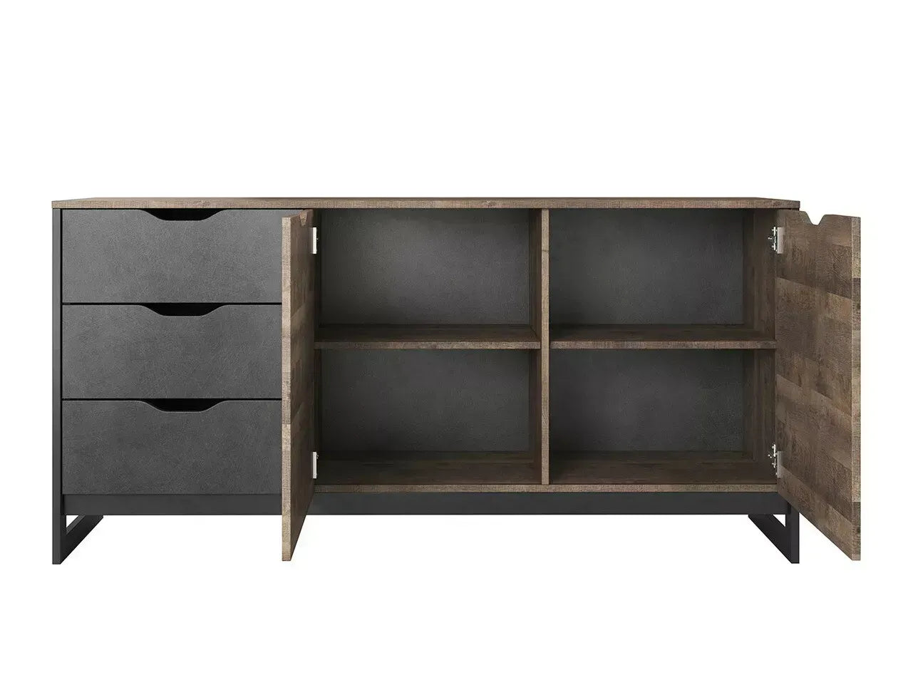 Kumode Ardi 161/78,6/39,6 cm ozols, smilšu krāsas, grunge/matera - N1 Home