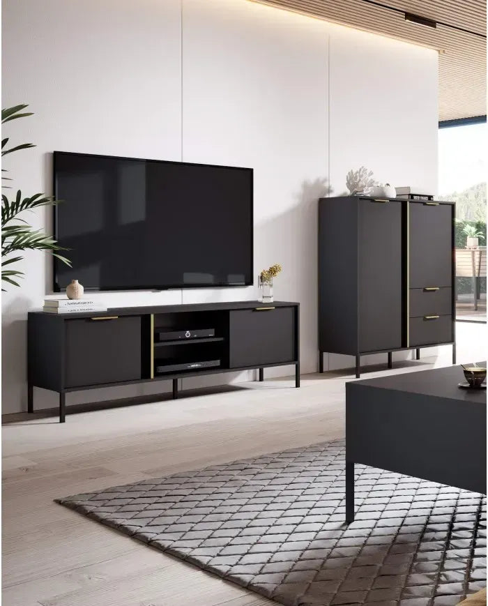 Kumode Larsi 202/81/39 cm melns - N1 Home