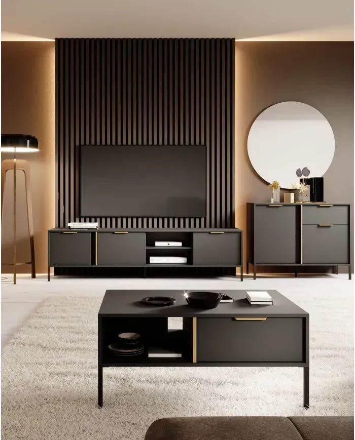 Kumode Larsi 103/123/39 cm melns - N1 Home