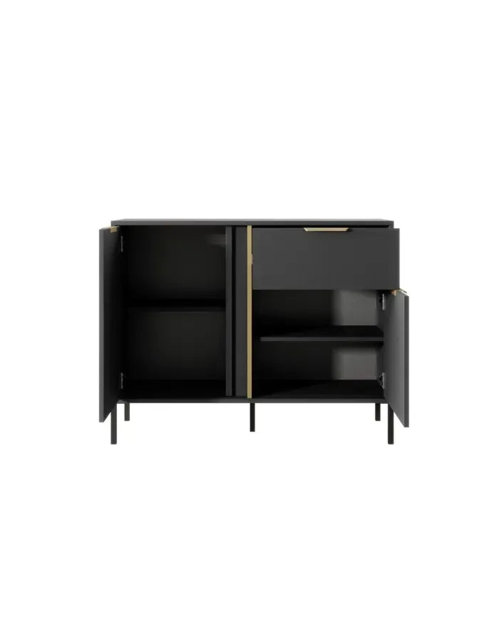 Kumode Larsi 103/81/39 cm melns - N1 Home
