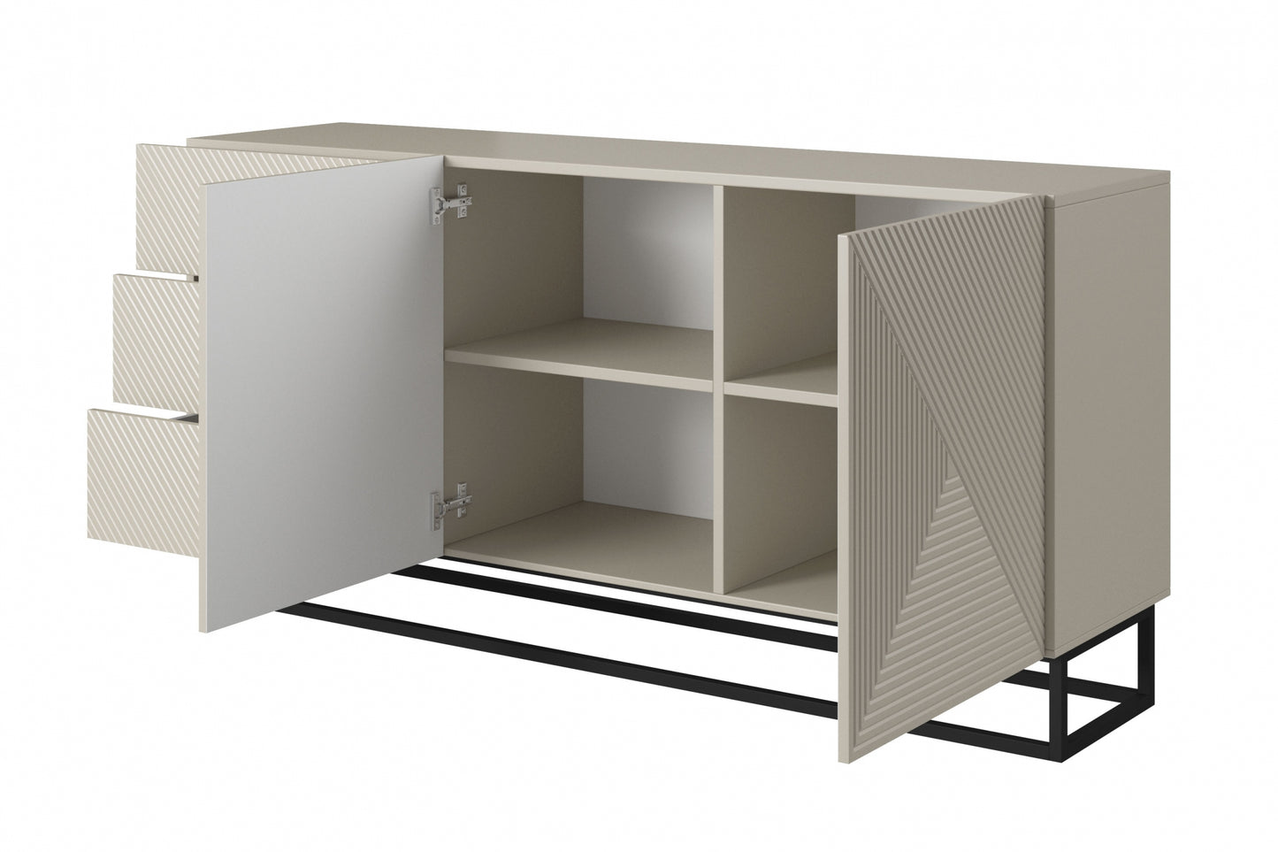 OSLO kumode un metāla kājas 167/81/43 cm kašmirs/melns - N1 Home