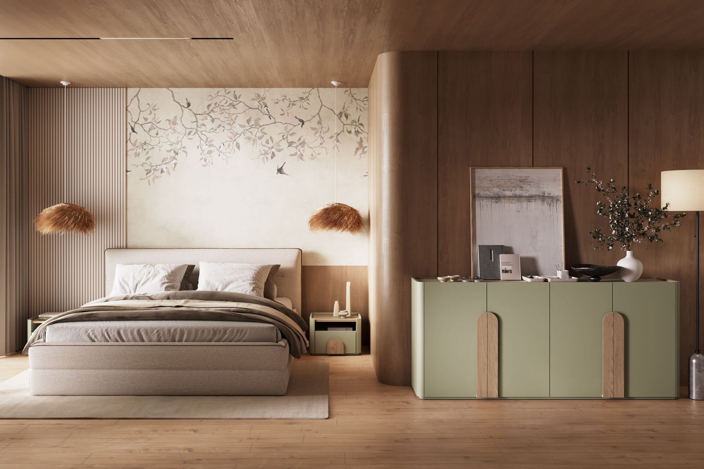 Kumode Amil 200/89/48 cm Eikalipts / Baltijas kāpu ozols / Dabīgais ozols - N1 Home