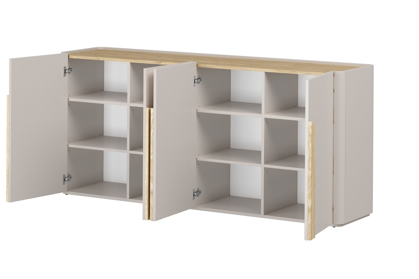 Kumode Amil 200/89/48 cm Kašmirs / Eļļots ozols / Gaišs ozols - N1 Home