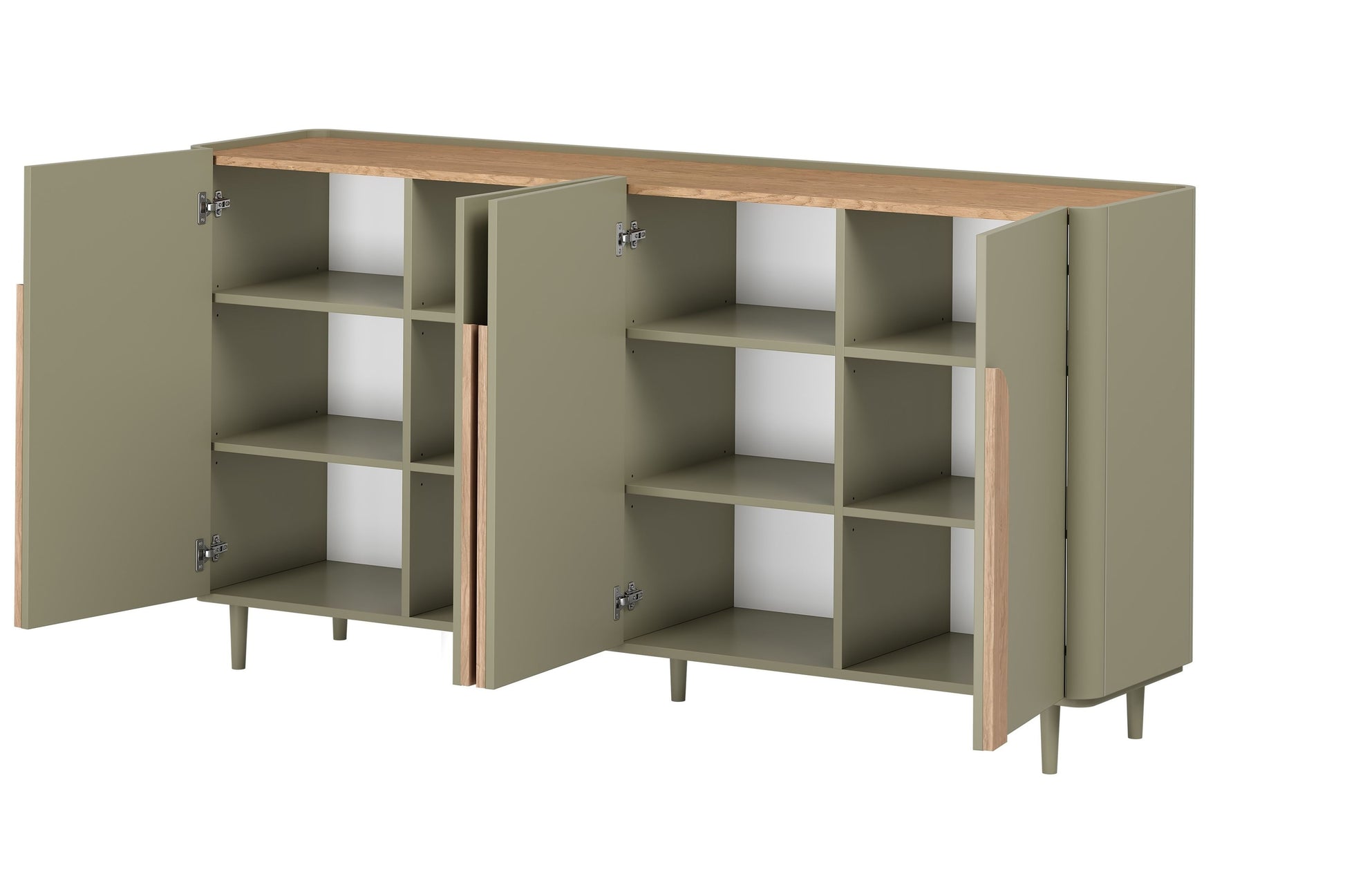 Kumode Amil 200/102/48 cm Eikalipts / Baltijas kāpu ozols / Dabīgais ozols - N1 Home