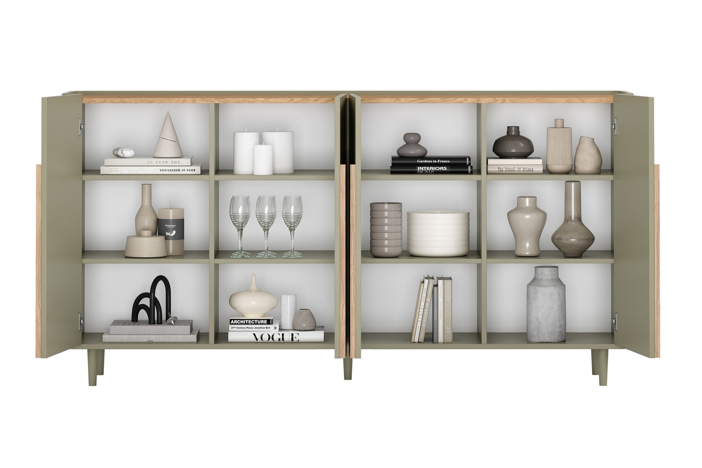 Kumode Amil 200/102/48 cm Eikalipts / Baltijas kāpu ozols / Dabīgais ozols - N1 Home