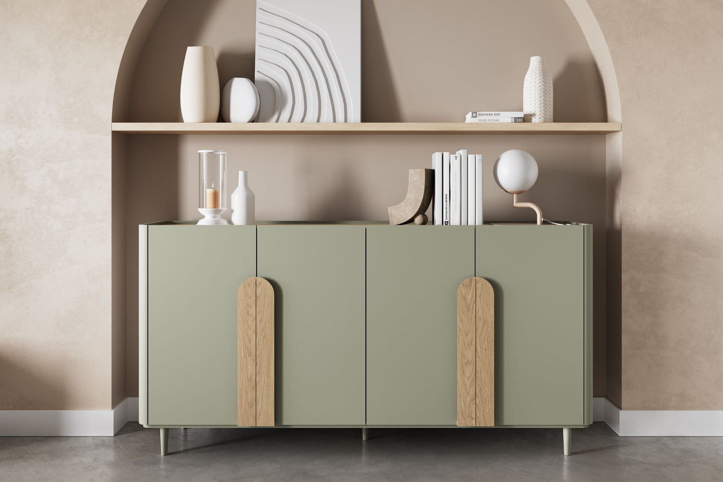 Kumode Amil 200/102/48 cm Eikalipts / Baltijas kāpu ozols / Dabīgais ozols - N1 Home