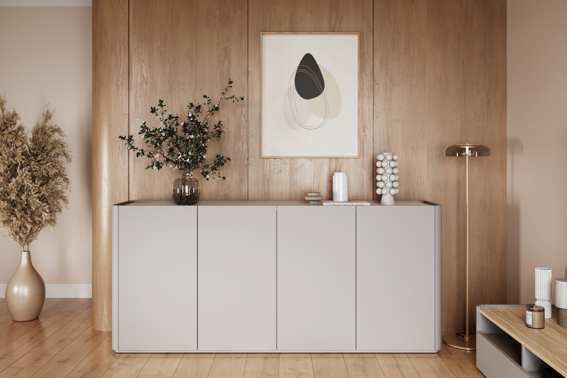 Kumode Elva 200/89.5/48 cm Kašmirs / Eļļots ozols - N1 Home