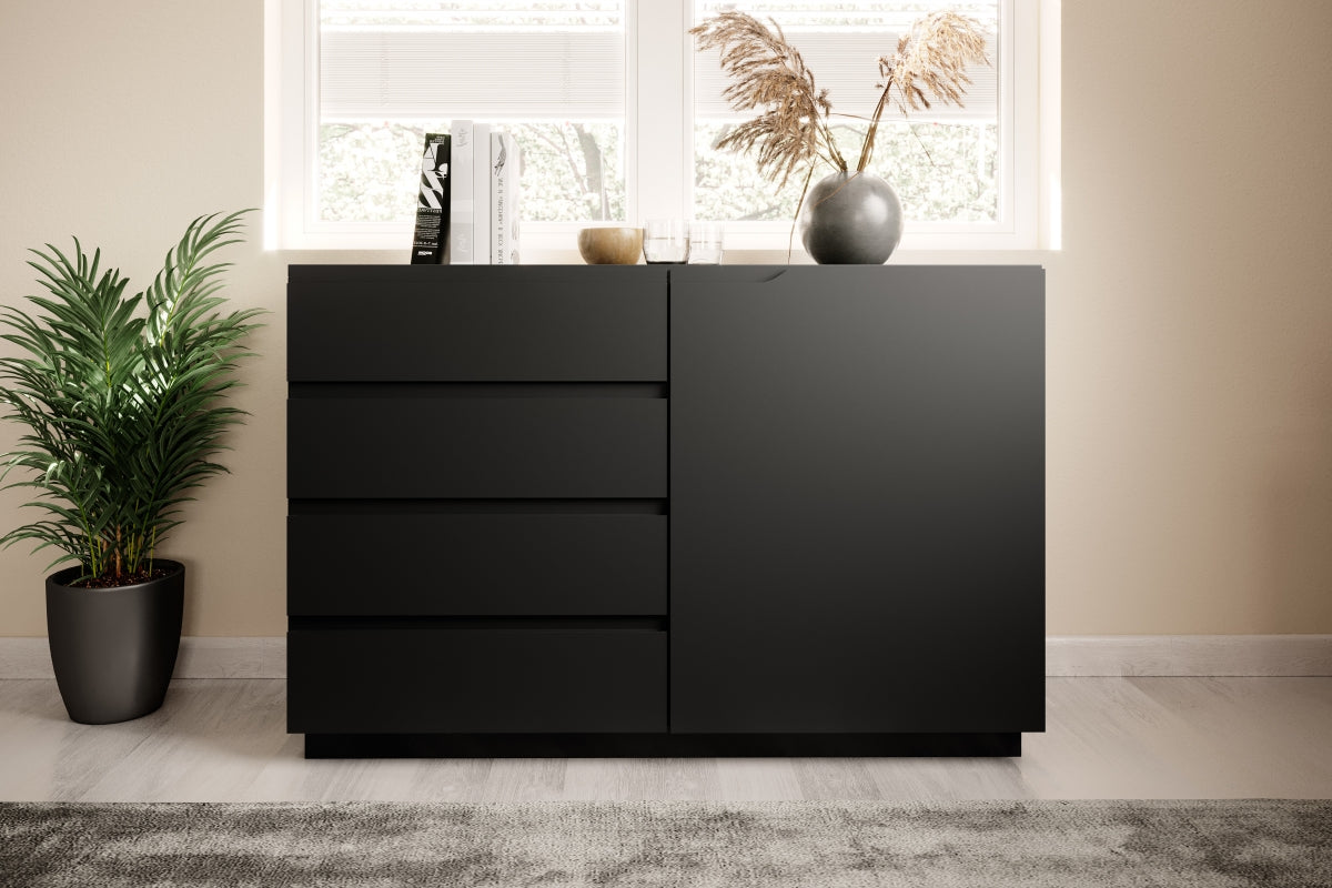 Kumode LOFT 120/80/40 cm melns - N1 Home