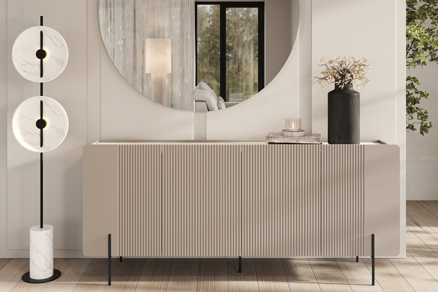 Kumode Dersi 200/87/42 cm kašmirs/melns - N1 Home