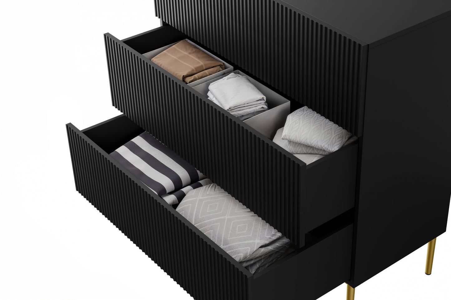 Kumode Austin 100/105/45 cm melns/zelts - N1 Home