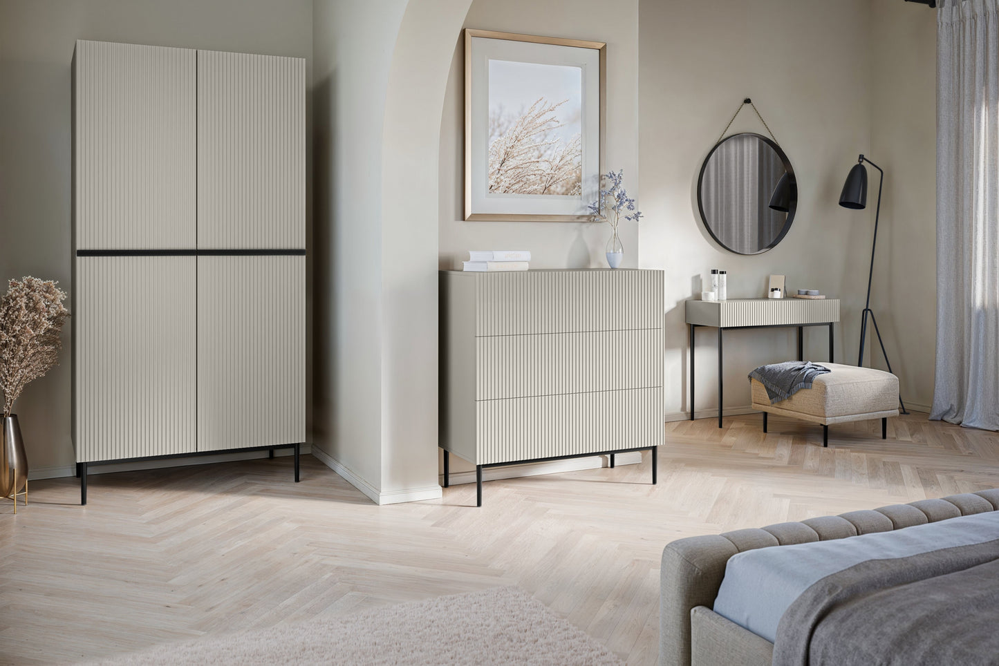 Kumode Austin 100/105/45 cm kašmirs/melns - N1 Home