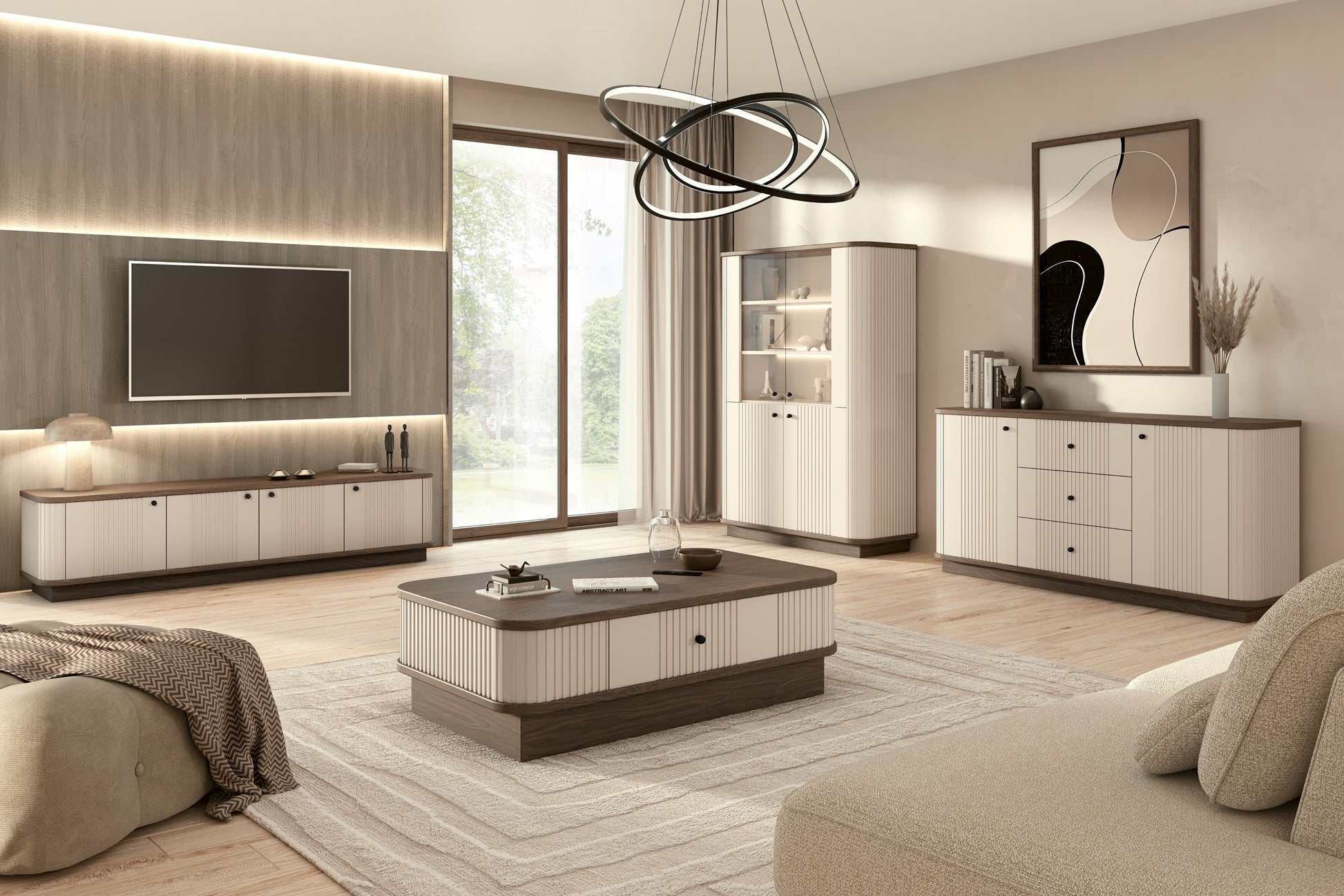 Kumode Vespa 160/77/38/ cm kašmirs/rieksts/melns - N1 Home