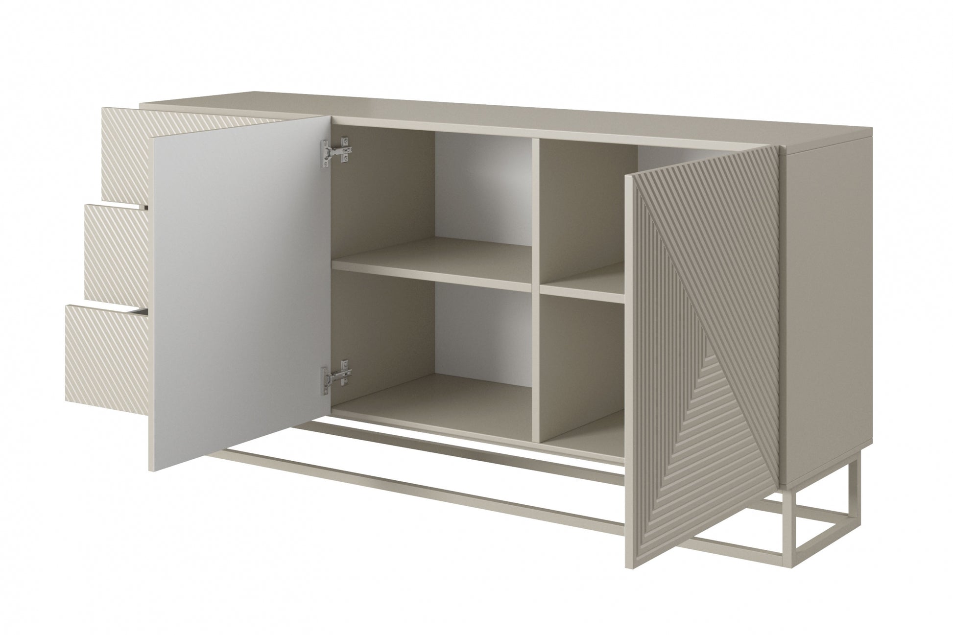 OSLO kumode un metāla kājas 167/81/43 cm kašmirs/kašmirs - N1 Home