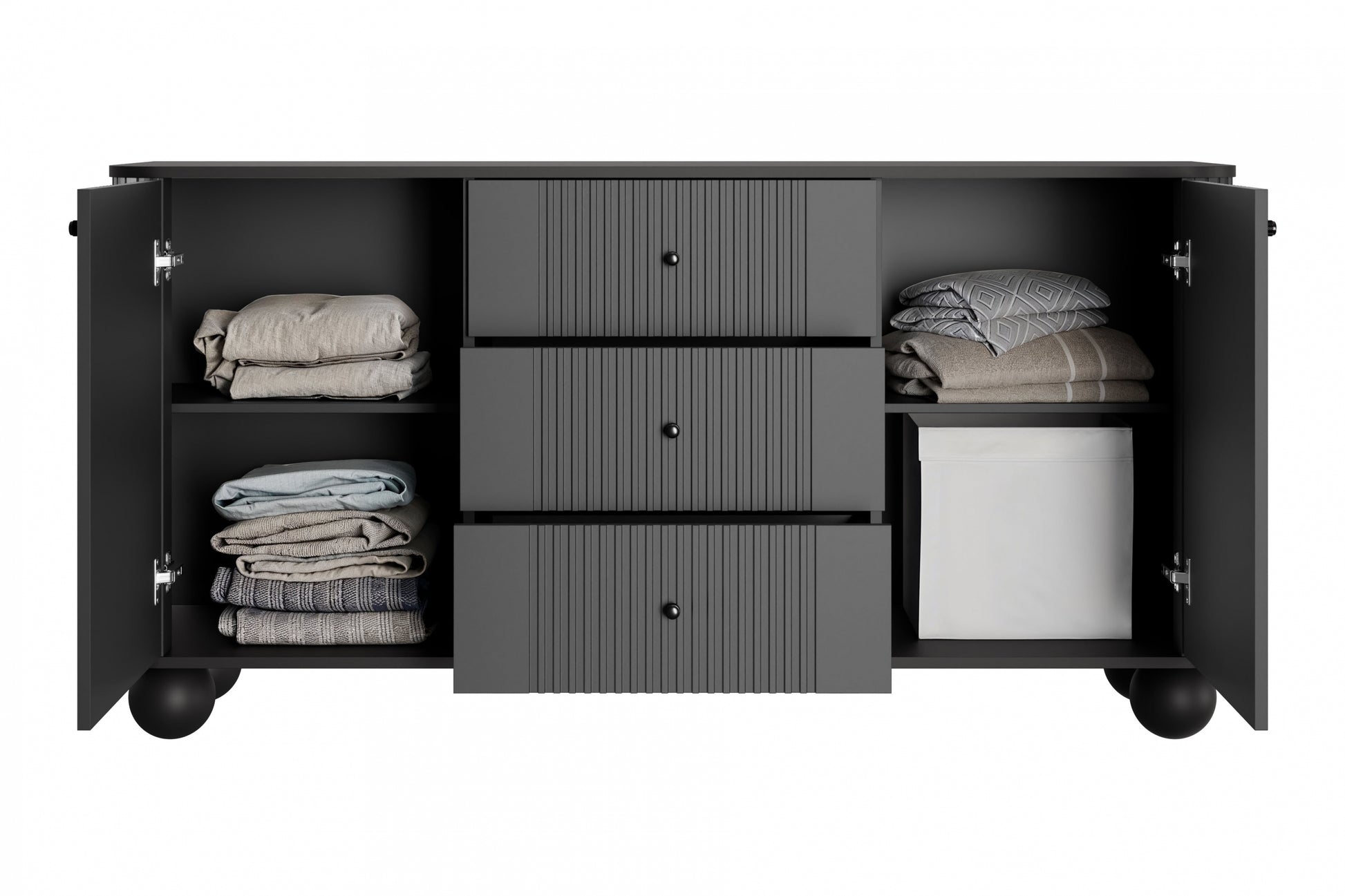 Kumode Vespa 160/82/38 cm melns/melns - N1 Home