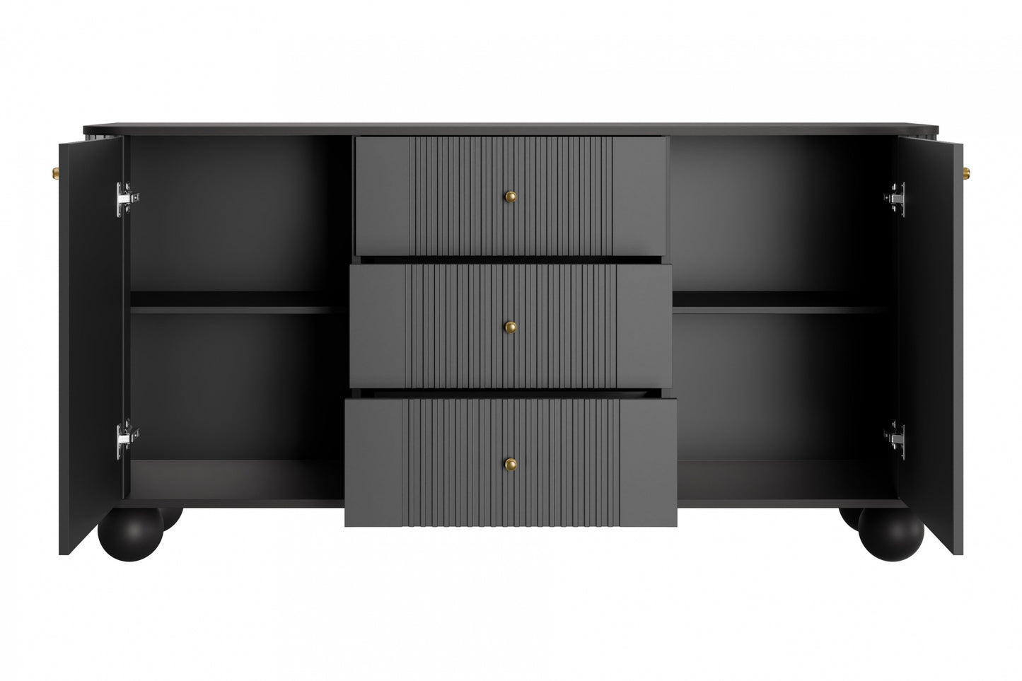 Kumode Vespa 160/82/38 cm melns/zelts - N1 Home