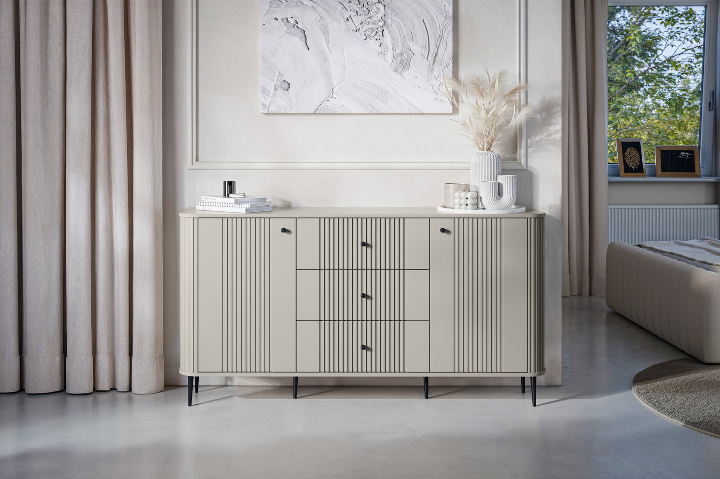 Kumode Vespa 160/85/38 cm kašmirs/melns - N1 Home