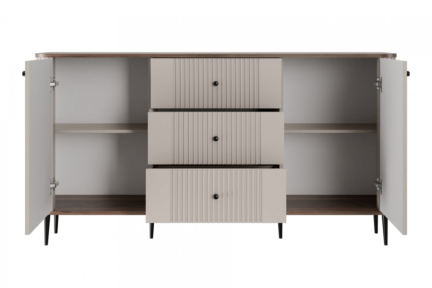 Kumode Vespa 160/85/38 cm kašmirs/ rieksts/melns - N1 Home