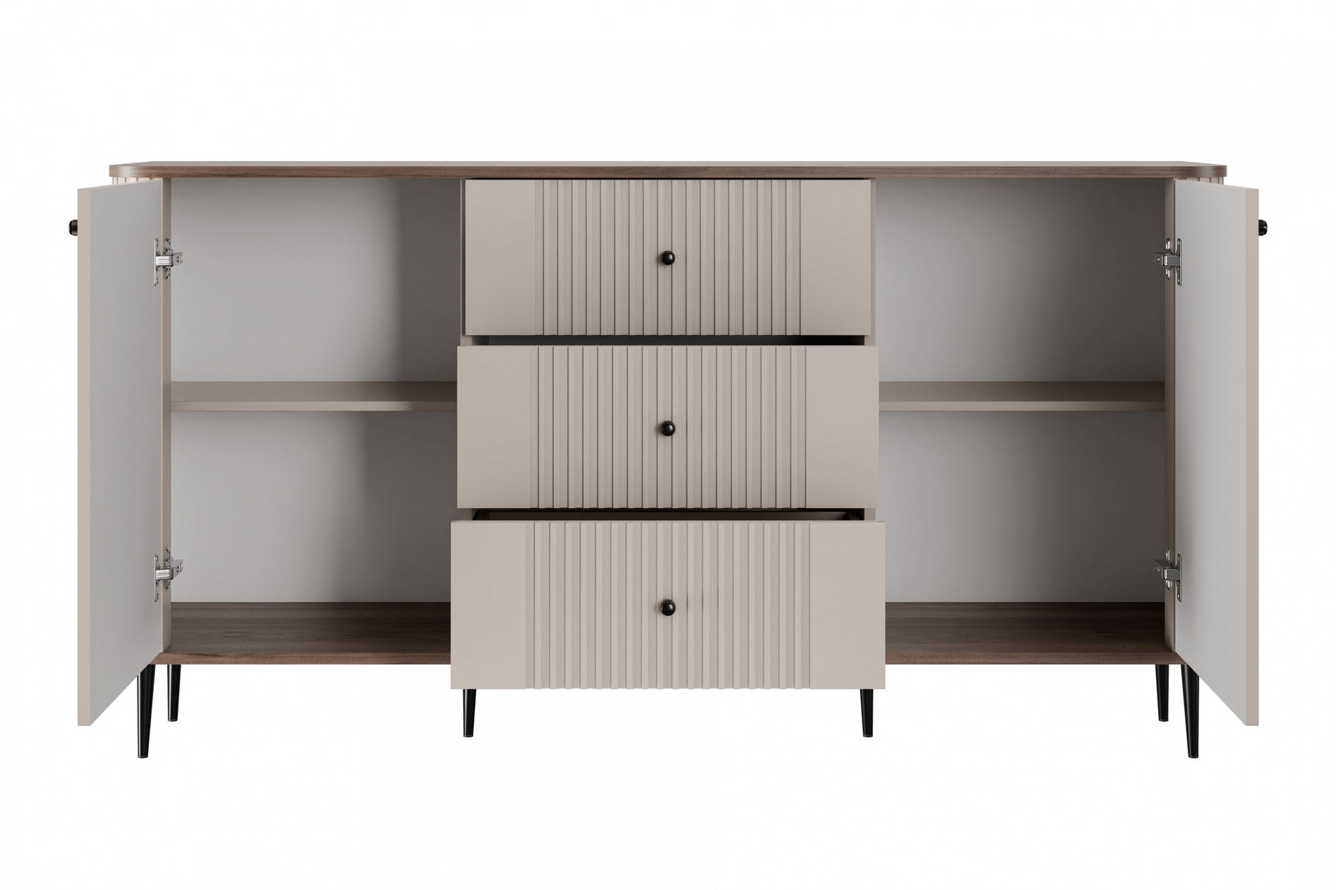 Kumode Vespa 160/85/38 cm kašmirs/ rieksts/melns - N1 Home