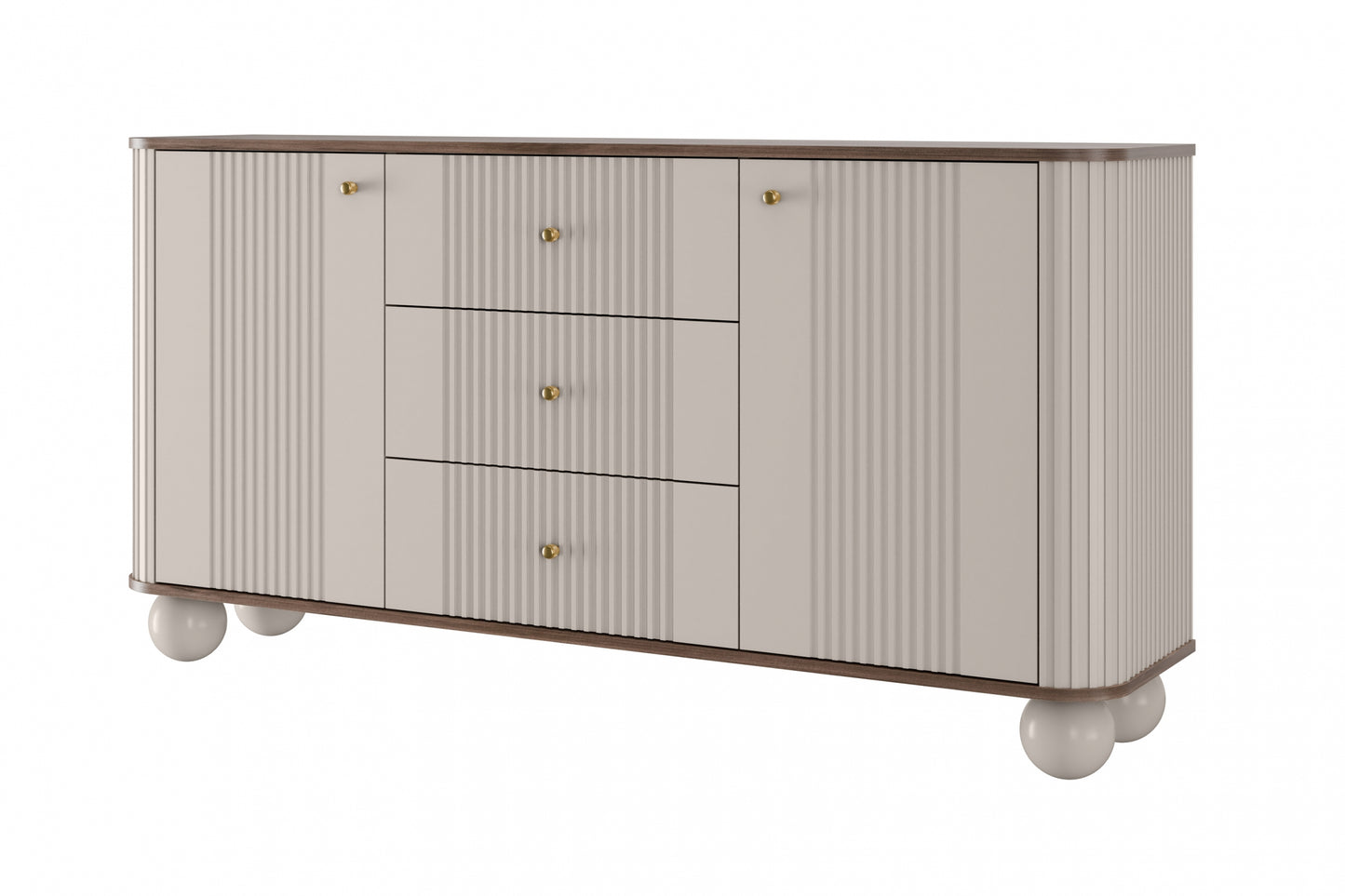 Kumode Vespa 160/82/38 cm kašmirs/rieksts/zelts - N1 Home