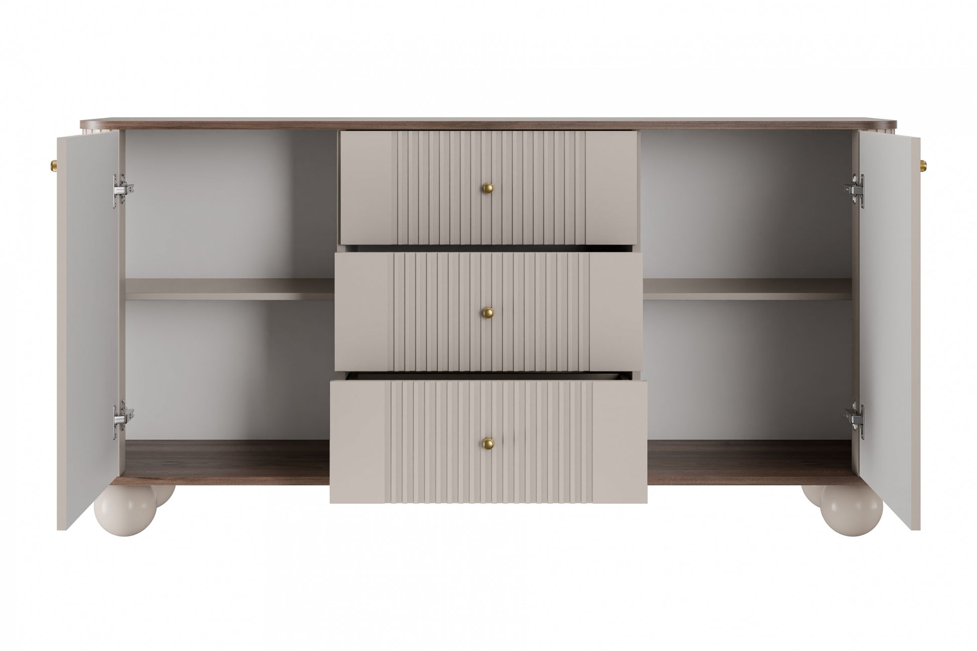 Kumode Vespa 160/82/38 cm kašmirs/rieksts/zelts - N1 Home