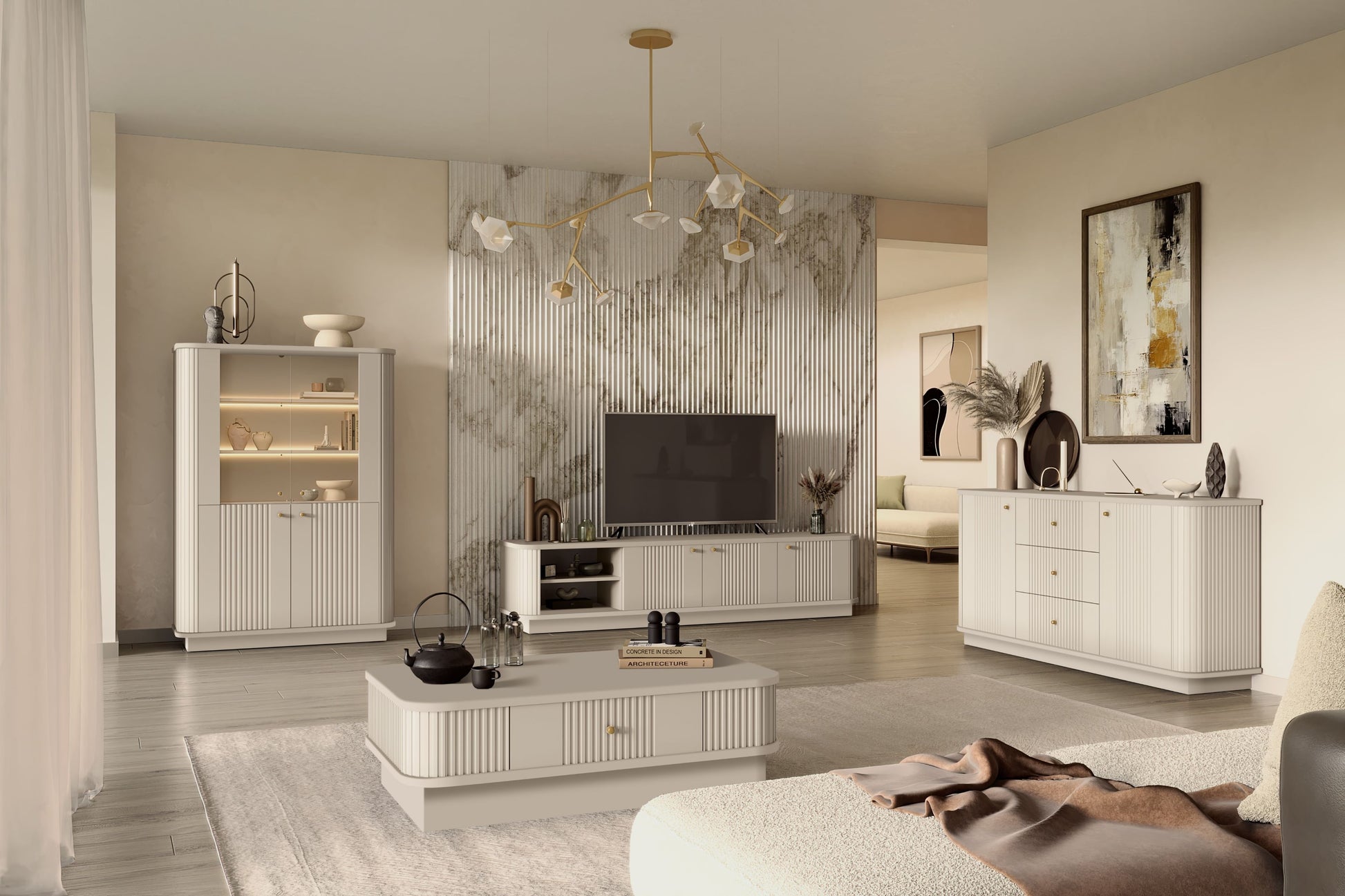 Kumode Vespa 160/77/38/ cm kašmirs/zelts - N1 Home