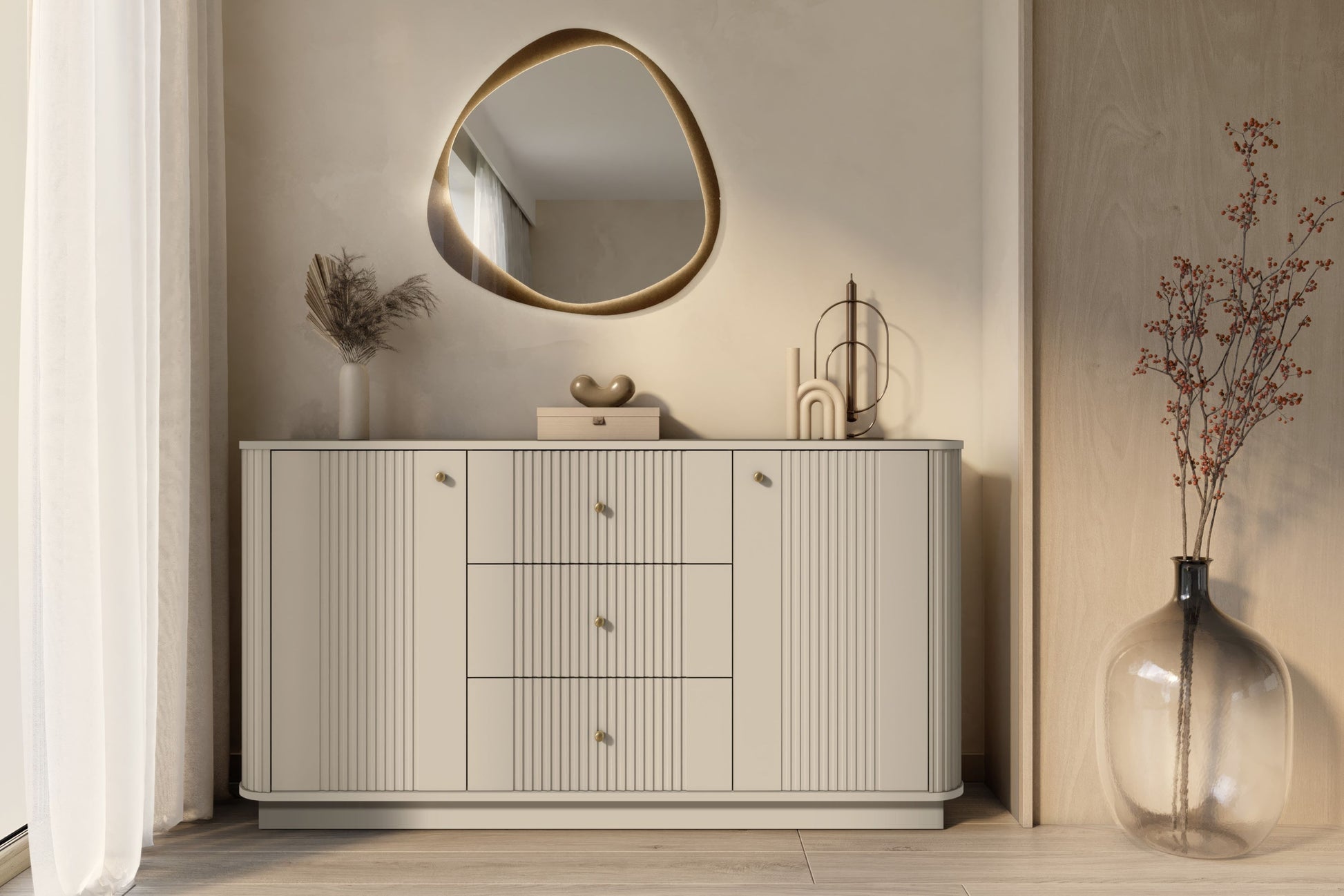 Kumode Vespa 160/77/38/ cm kašmirs/zelts - N1 Home