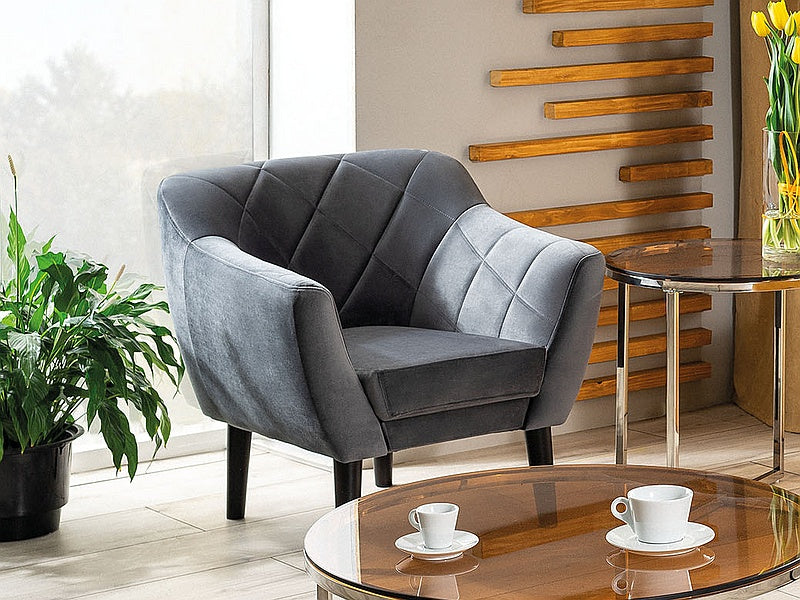 Karo Velvet venge pelēks krēsls - N1 Home